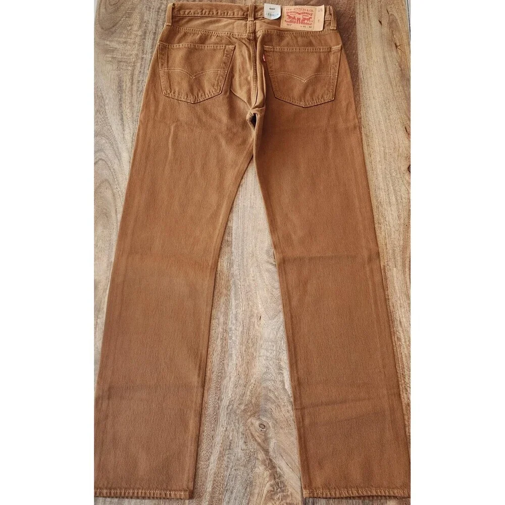 Levi's 501 Original Jeans Mens 31x32 Brown Straight Button Fly Cotton Denim